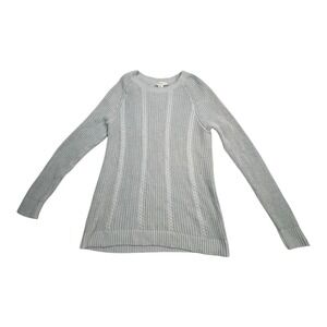 Christopher & Banks Womens Light Blue Knit Sweater‎ Size M Cotton Long Sleeve